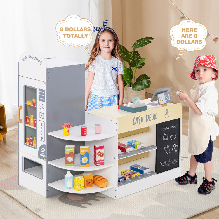 Kids Grocery Store Playset with Cash Register POS Machine