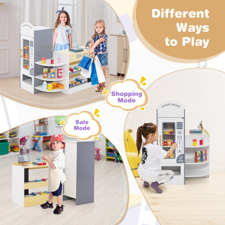 Kids Grocery Store Playset with Cash Register POS Machine