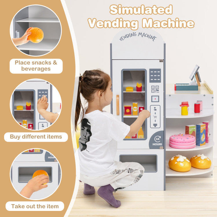Kids Grocery Store Playset with Cash Register POS Machine
