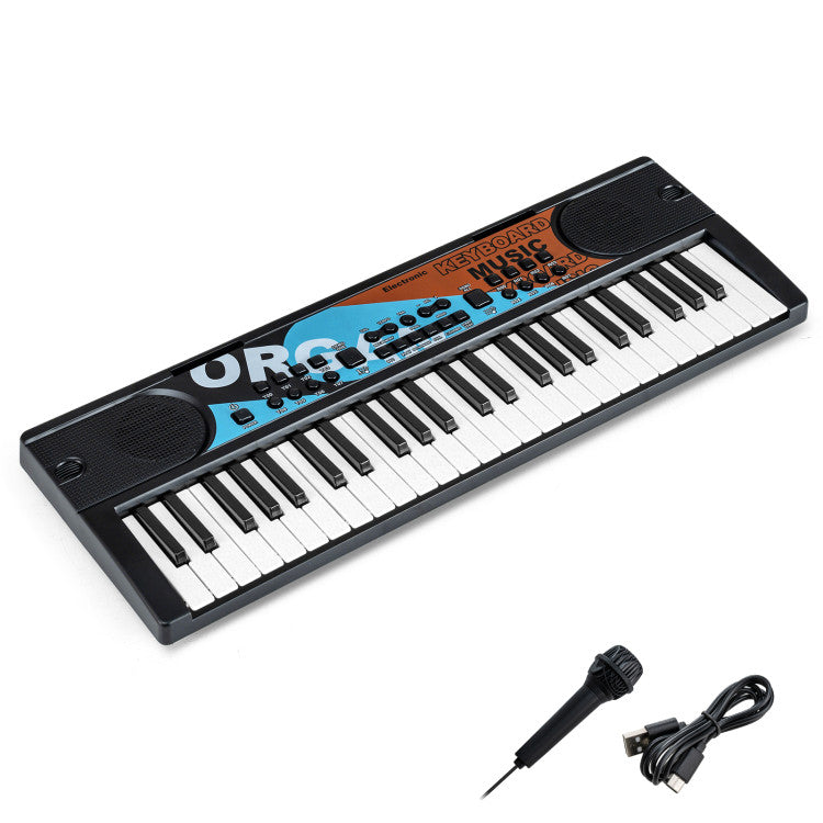 Kids Piano Keyboard 49 Keys Portable Electric Keyboard Piano with 8 Rhythms 8 Tones