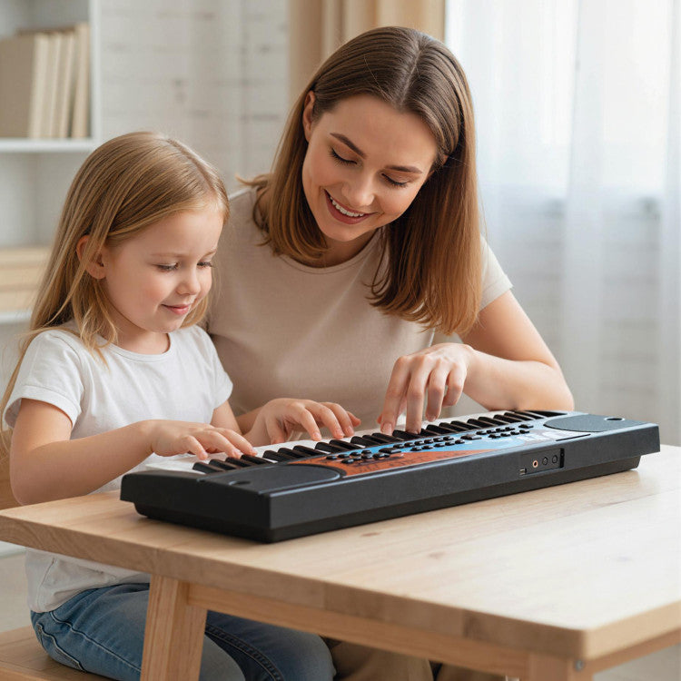 Kids Piano Keyboard 49 Keys Portable Electric Keyboard Piano with 8 Rhythms 8 Tones