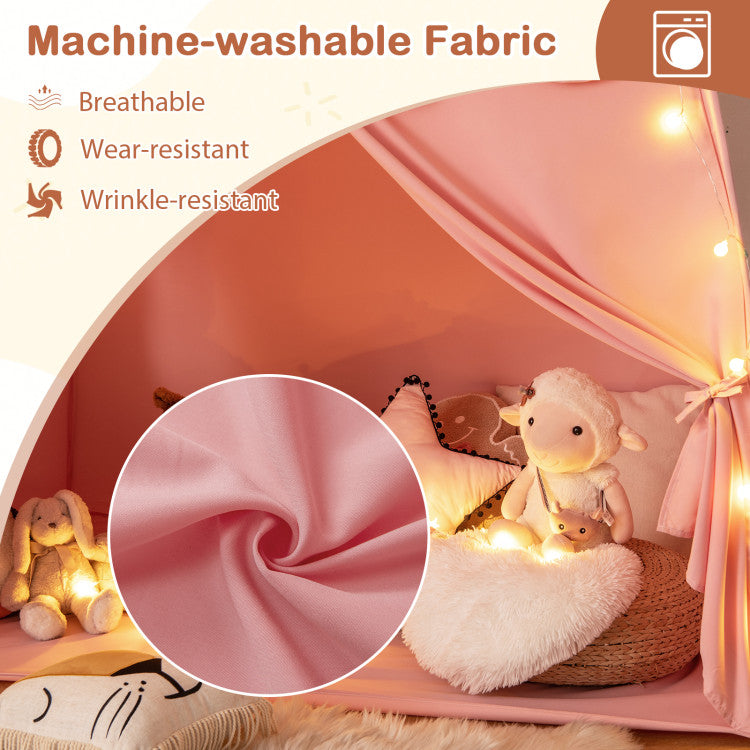 Kids Play Tent Bed Tent with String Lights Extra Large Playhouse Tent