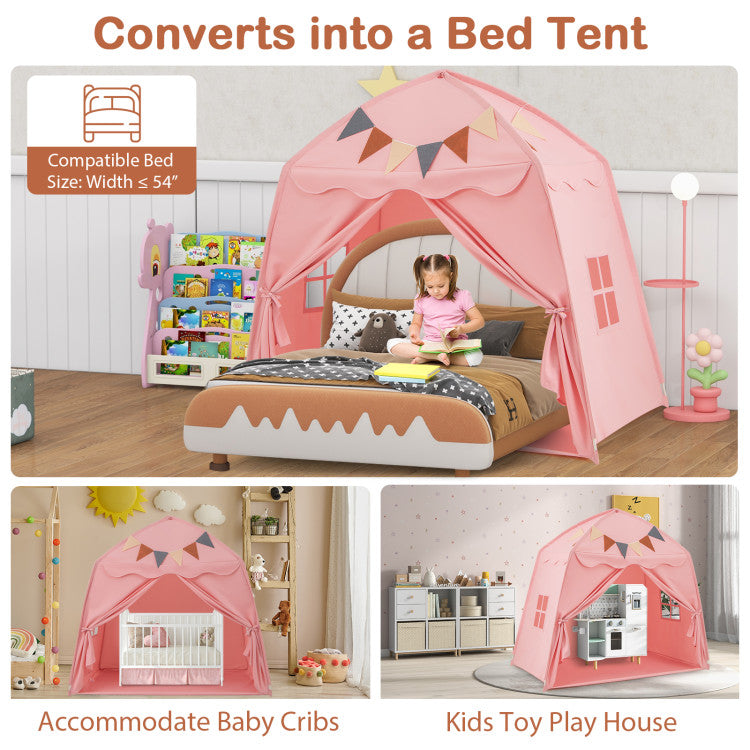 Kids Play Tent Bed Tent with String Lights Extra Large Playhouse Tent