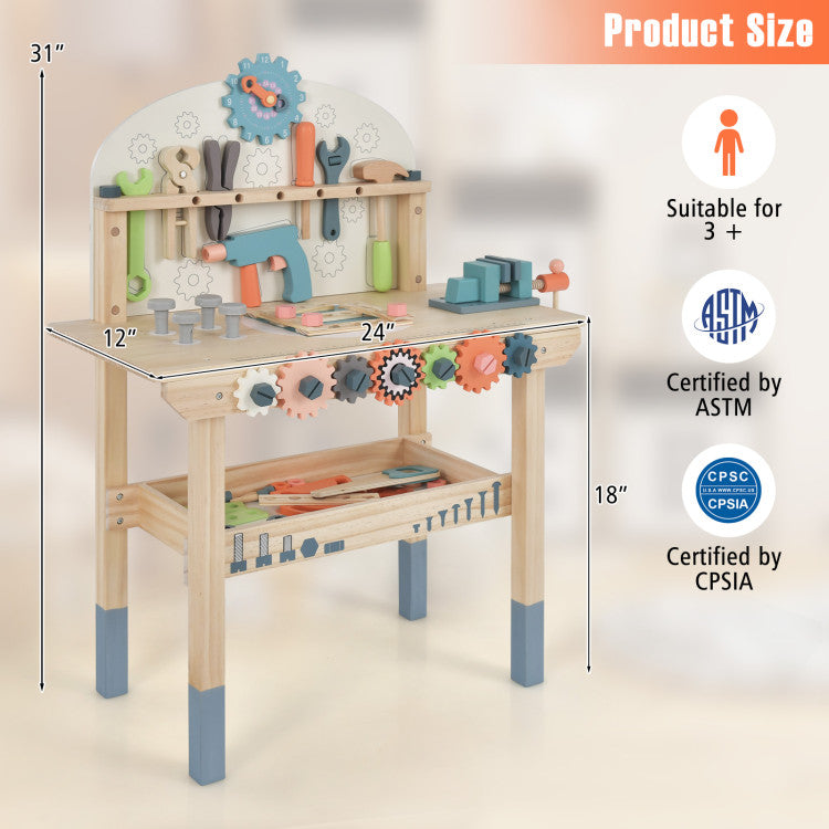 Kids Play Tool Workbench with Realistic Accessories