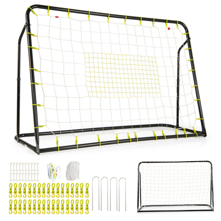 2-in-1 Kids Soccer Rebounder and Soccer Goal with Adjustable Height