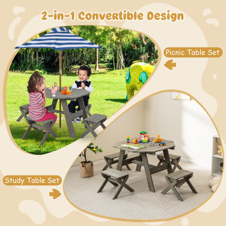 Kids Wooden Table Set for Children Aged 3+ Years
