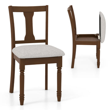 Set of 2 Kitchen Dining Chair with Linen Fabric and Storage Space