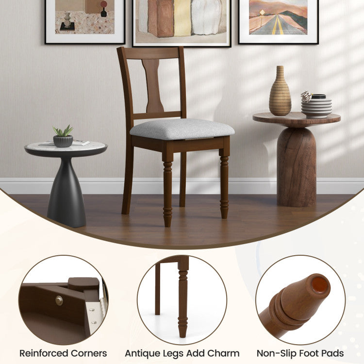 Set of 2 Kitchen Dining Chair with Linen Fabric and Storage Space