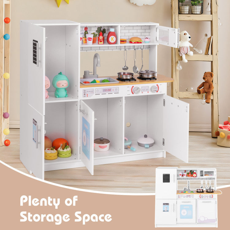Toddler Pretend Play Kitchen Toy with Stove for 3+ Boys and Girls