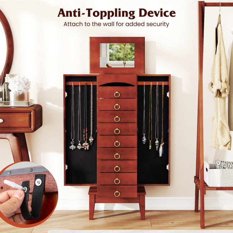 Large Capacity Jewelry Storage Cabinet with 9 Drawers