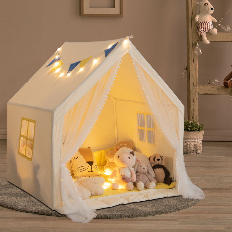 48 x 42 x 50 Inch Large Play Tent with Washable Cotton Mat Holiday Birthday Gift for Kids