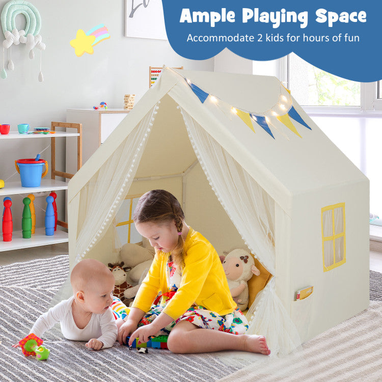 48 x 42 x 50 Inch Large Play Tent with Washable Cotton Mat Holiday Birthday Gift for Kids