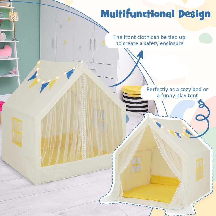 48 x 42 x 50 Inch Large Play Tent with Washable Cotton Mat Holiday Birthday Gift for Kids