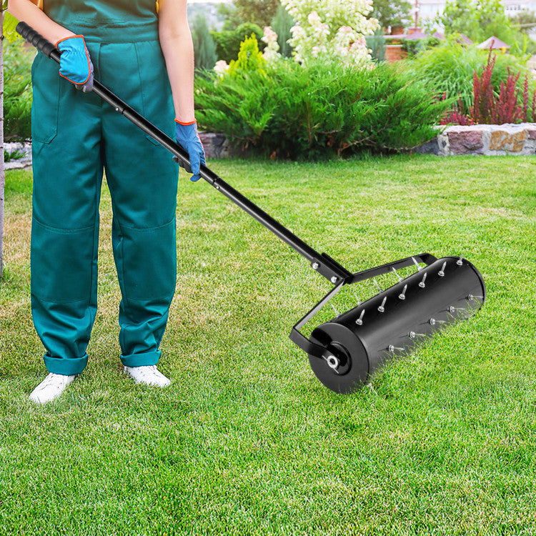 18/21 Inch Manual Lawn Aerator with Detachable Handle