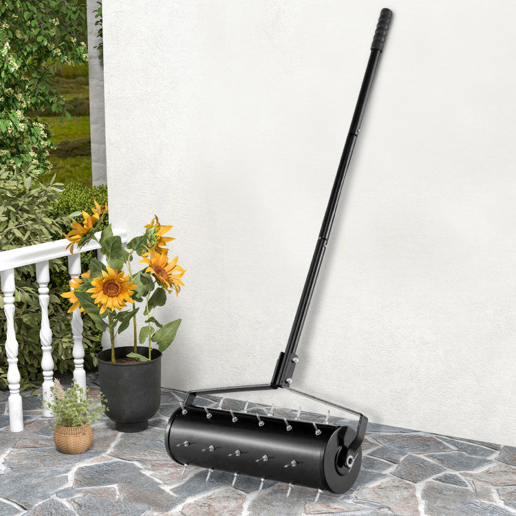 18/21 Inch Manual Lawn Aerator with Detachable Handle