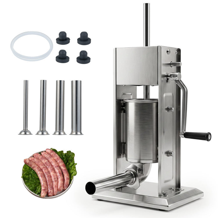 Manual Sausage Stuffer with 2 Speeds & 4 Stuffing Tubes for Commercial Home