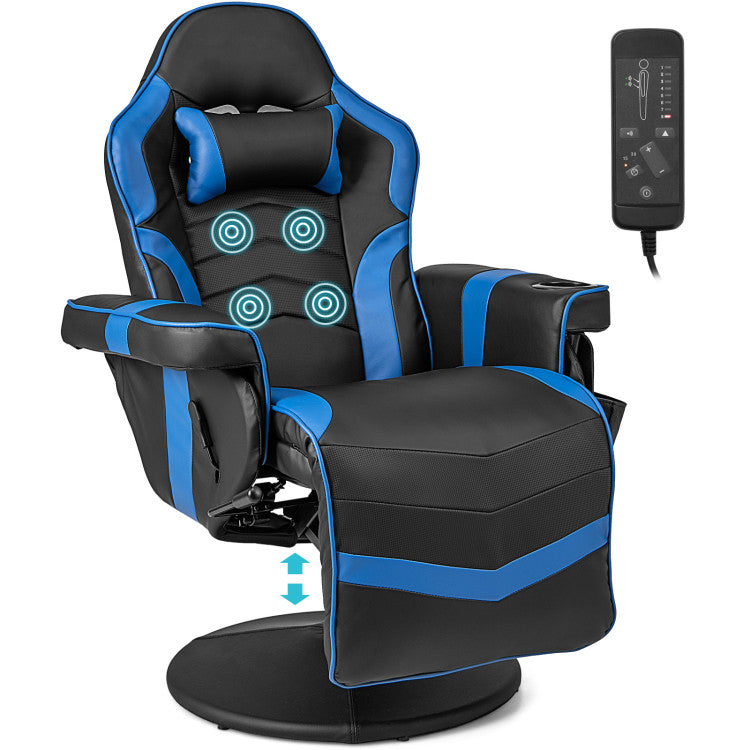 Massage Video Gaming Recliner Chair with Adjustable Height