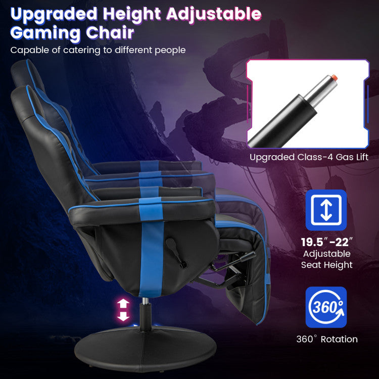 Massage Video Gaming Recliner Chair with Adjustable Height