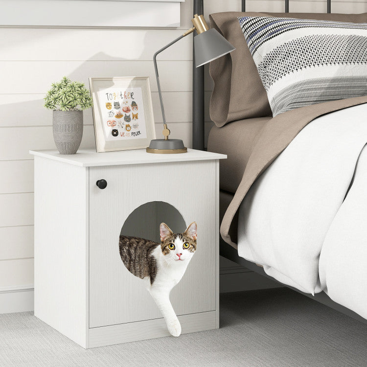 Modern Cat Litter Box Enclosure for Small to Large Cats