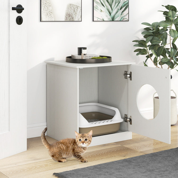 Modern Cat Litter Box Enclosure for Small to Large Cats