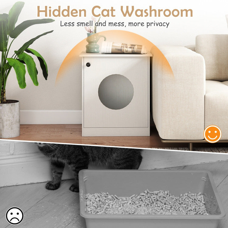 Modern Cat Litter Box Enclosure for Small to Large Cats