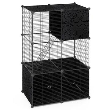 Multi-Level Cat Tower with 2-Door Condo and Hammock