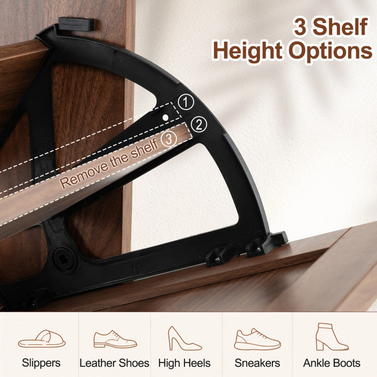 Narrow Shoe Cabinet with Adjustable and Removable Shelves for Entryway