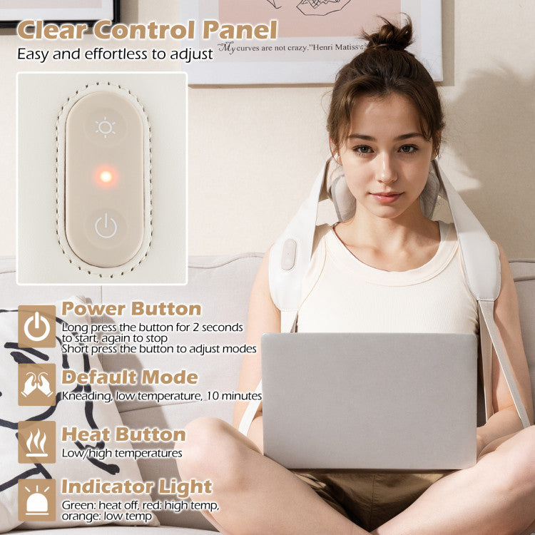 Neck Shoulder Massager with 2 Heat Levels for Pain Relief
