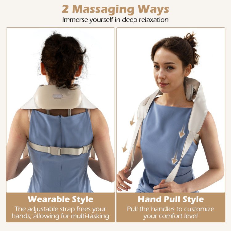Neck Shoulder Massager with 2 Heat Levels for Pain Relief