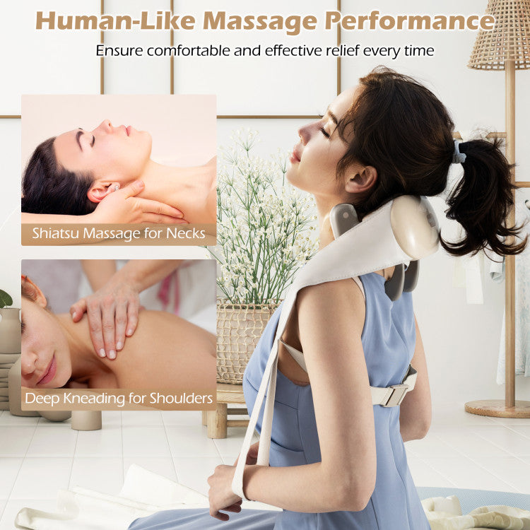 Neck Shoulder Massager with 2 Heat Levels for Pain Relief
