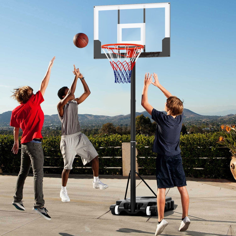 3.3-7 Feet Portable Adjustable Outdoor Kids Basketball Hoop Goal System