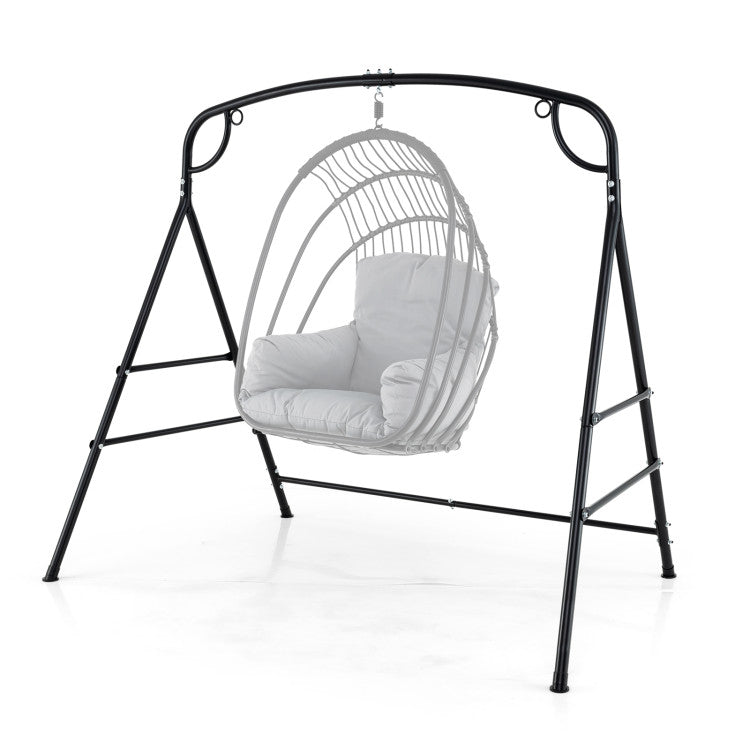 Outdoor Metal Swing Stand with 4 Support Bars and 2 Hanging Ways