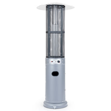 Outdoor Propane Patio Heater with Glass Tube and Tilt-Over Protection