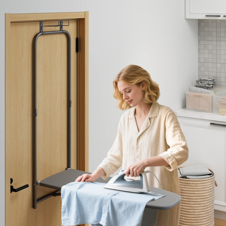 Over the Door Ironing Board Space-Saving Metal Hanging Ironing Board
