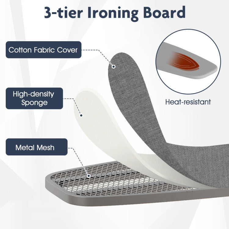 Over the Door Ironing Board Space-Saving Metal Hanging Ironing Board