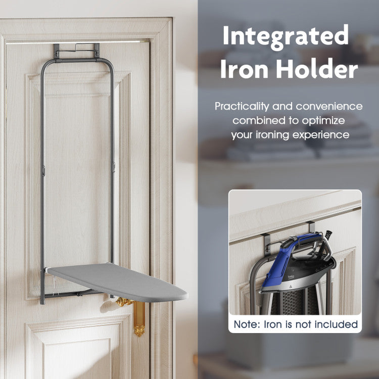 Over the Door Ironing Board Space-Saving Metal Hanging Ironing Board