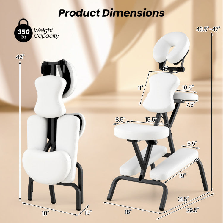 PU Leather Pad Travel Massage Chair with Thickened Sponge and Carrying Bag