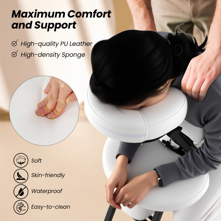 PU Leather Pad Travel Massage Chair with Thickened Sponge and Carrying Bag