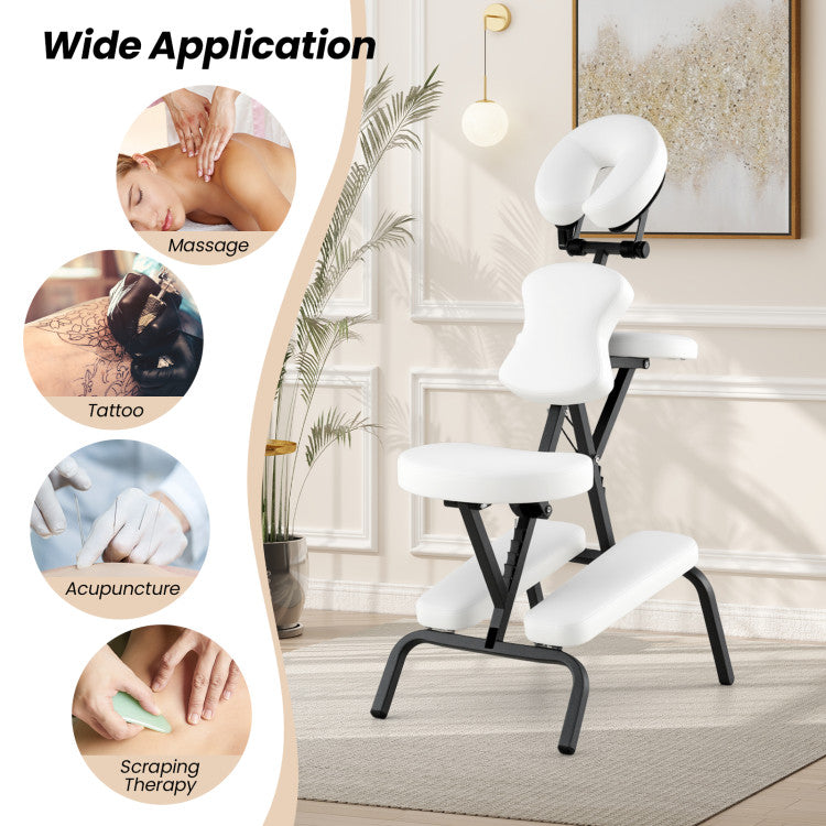PU Leather Pad Travel Massage Chair with Thickened Sponge and Carrying Bag