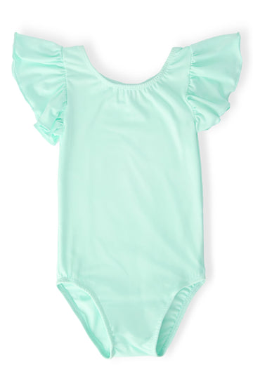 Pastel Green S/S Flutter Sleeve Leotard