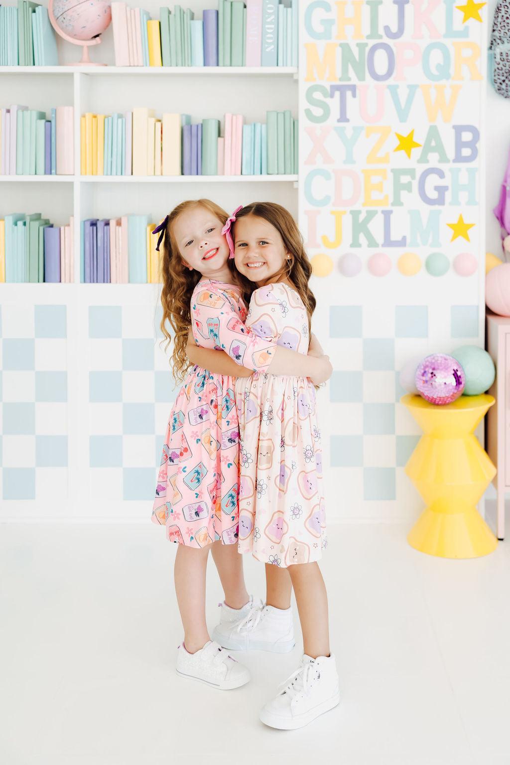 Peanut Butter Jelly Time S/S Pocket Twirl Dress