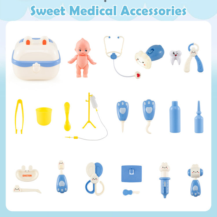 Play Doctor's Office Wood Medical Center Toy Set with Blackboard