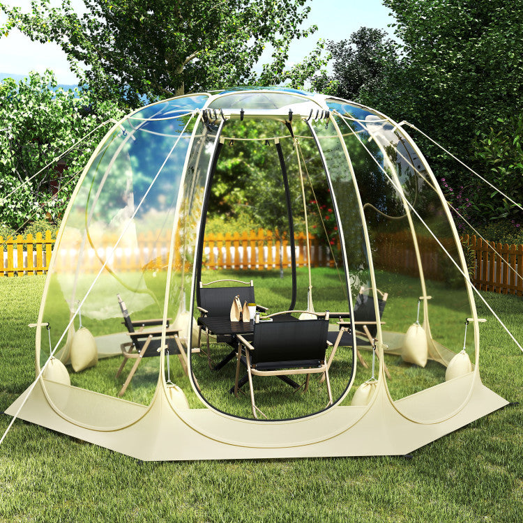 Pop Up Bubble Tent 540° Transparent PVC Igloo 9.5 x 9.5 FT Instant Setup Screen House for 4-6 People