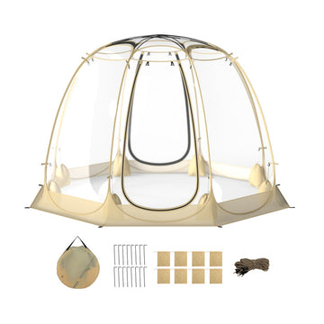 Pop Up Bubble Tent 540° Transparent PVC Igloo 9.5 x 9.5 FT Instant Setup Screen House for 4-6 People