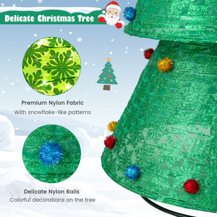 Pop-Up Christmas Tree with 200 Warm White LED Lights for Indoors & Outdoors