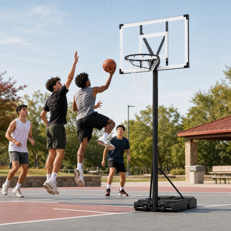Portable Basketball Hoop with 4.43-10 Ft Adjustable Height