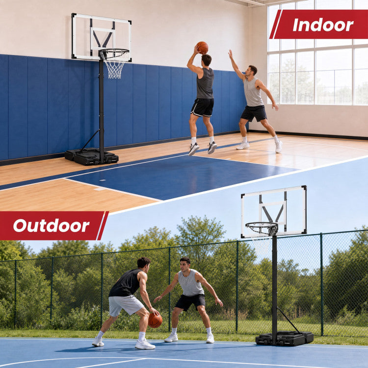 Portable Basketball Hoop with 4.43-10 Ft Adjustable Height