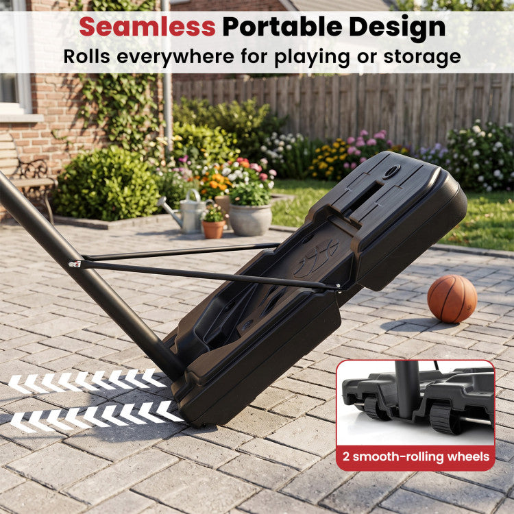 Portable Basketball Hoop with 4.43-10 Ft Adjustable Height