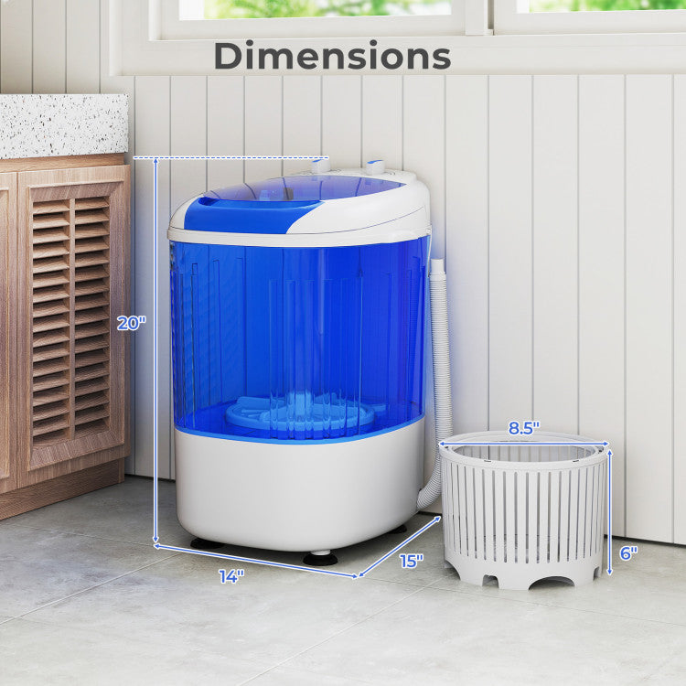 Portable Mini Semi-automatic Washing Machine with Spin Tub and Drain Hose 2.5 kg Capacity