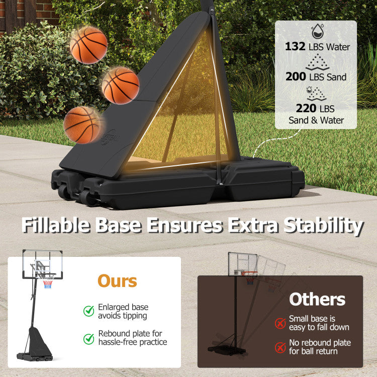 Portable Outdoor Basketball Hoop 8-10 FT Height Adjustable Basketball Goal System
